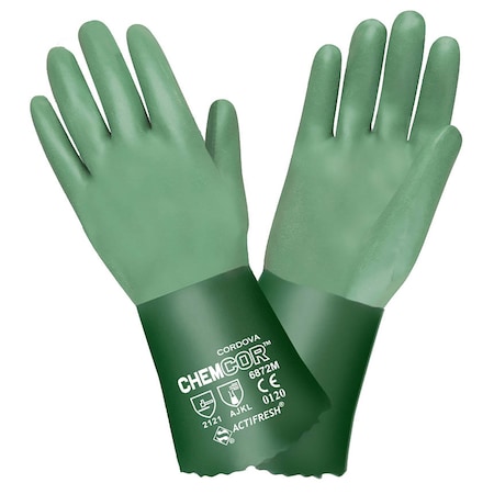 Cordova Supported, Chem-Cor, Neoprene, Sandy, 12 Inch Gloves, M, 12PK 6872M